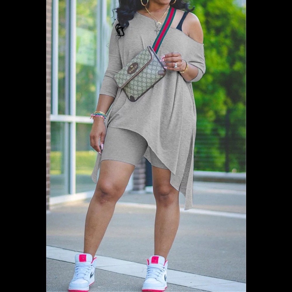 🤍SHOULDER BREEZE🤍 2pcs (short) Gray